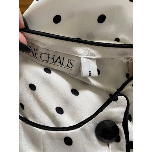 Vintage Josephine Chaus Polka Dot Blouse - Picture 7 of 7